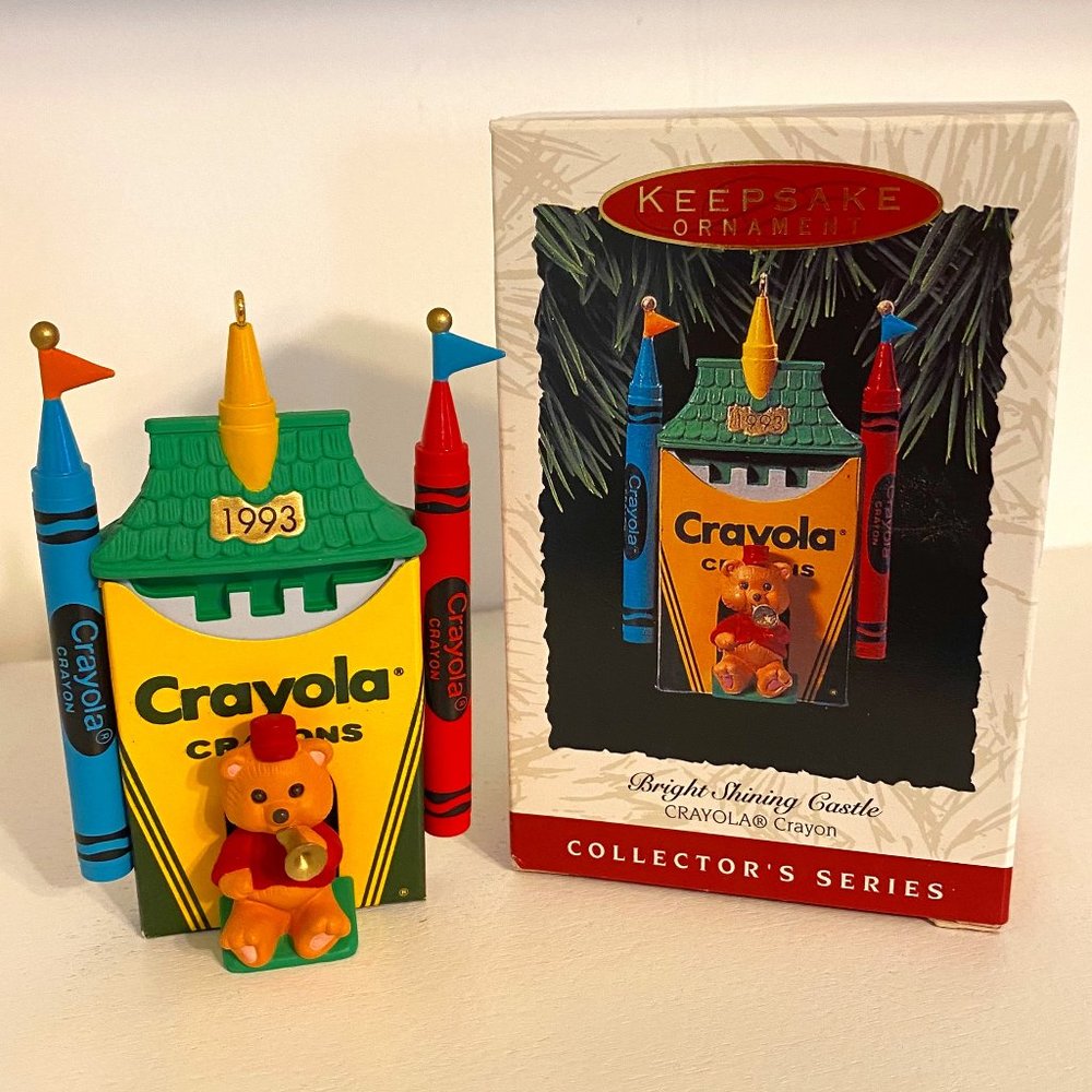 Vintage Hallmark "Bright Shining Castle" Crayola Crayon Ornament Dated 1993